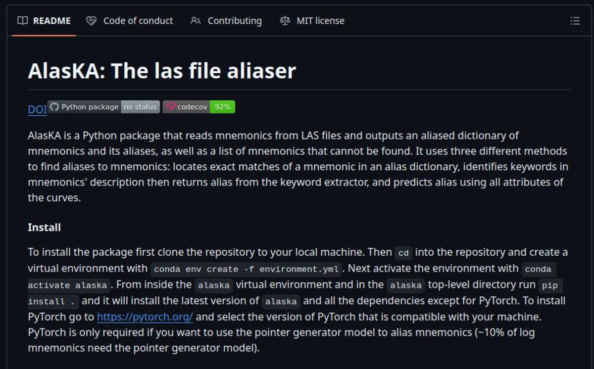AlasKA well log aliasing software